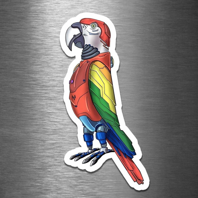 Parrot Robot - Vinyl Sticker - Dan Pearce Sticker Shop