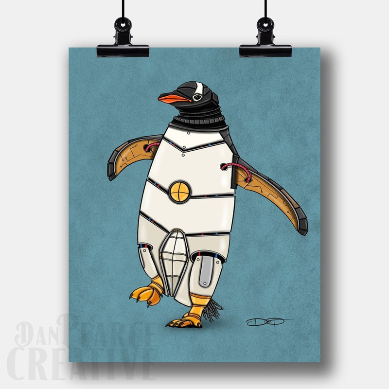 Penguin Robot Fine Art Print - Dan Pearce Sticker Shop