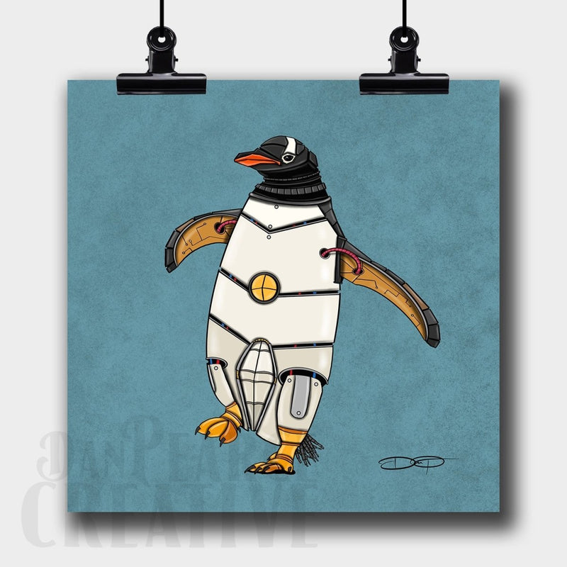 Penguin Robot Fine Art Print - Dan Pearce Sticker Shop