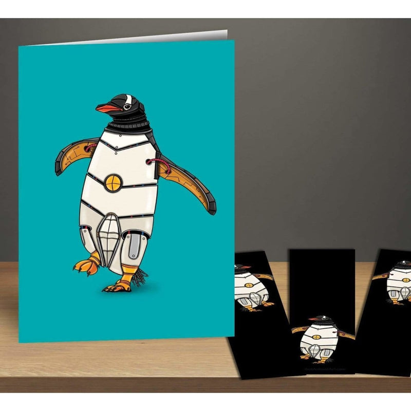 Penguin Robot Greeting Card & Bookmark Combo Pack - Dan Pearce Sticker Shop