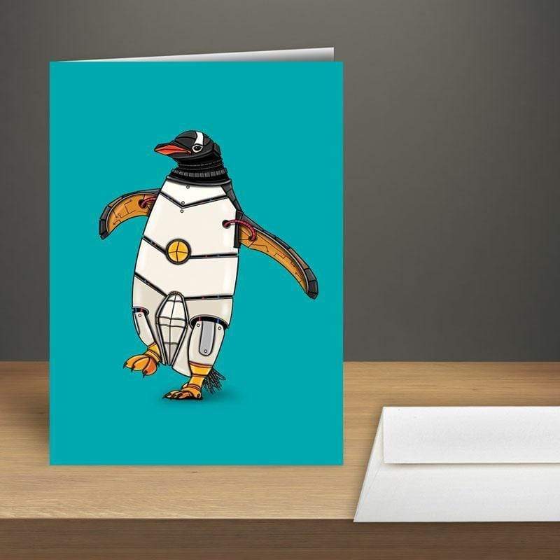 Penguin Robot Premium Greeting Card(s) - Dan Pearce Sticker Shop