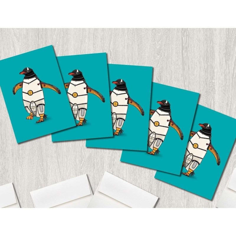 Penguin Robot Premium Greeting Card(s) - Dan Pearce Sticker Shop
