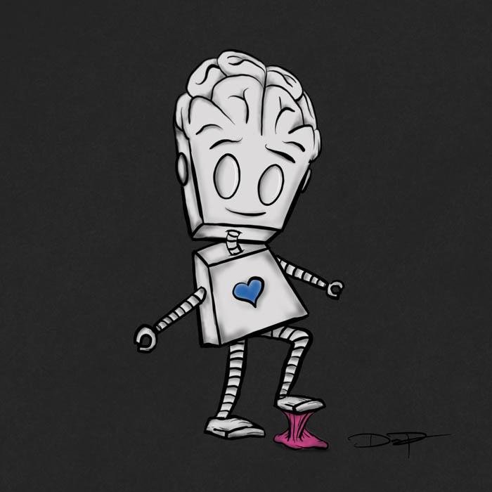 Personalized Custom "Adorable Robot" (Hand-Drawn by Dan Pearce) - Dan Pearce Sticker Shop