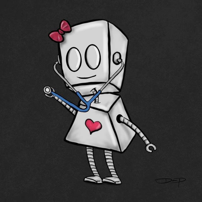 Personalized Custom "Adorable Robot" (Hand-Drawn by Dan Pearce) - Dan Pearce Sticker Shop