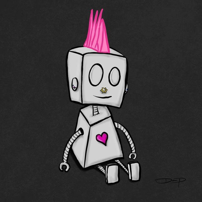 Personalized Custom "Adorable Robot" (Hand-Drawn by Dan Pearce) - Dan Pearce Sticker Shop