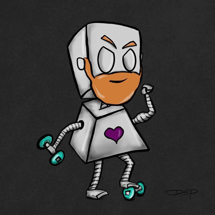 Personalized Custom "Adorable Robot" (Hand-Drawn by Dan Pearce) - Dan Pearce Sticker Shop