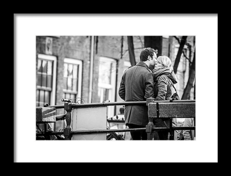 Photo Print: A Couple Has a Moment at the Amsterdam Canals - Dan Pearce Sticker Shop