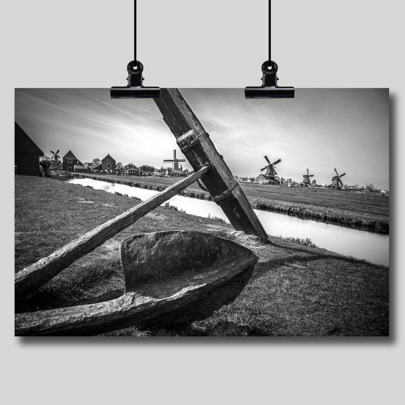 Photo Print: An Antique Anchor with Netherlands Windmills - Dan Pearce Sticker Shop