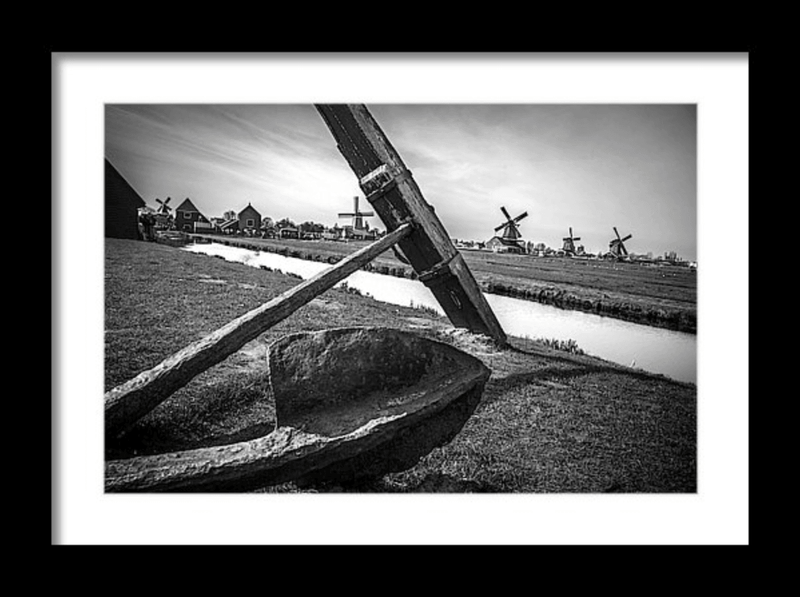 Photo Print: An Antique Anchor with Netherlands Windmills - Dan Pearce Sticker Shop