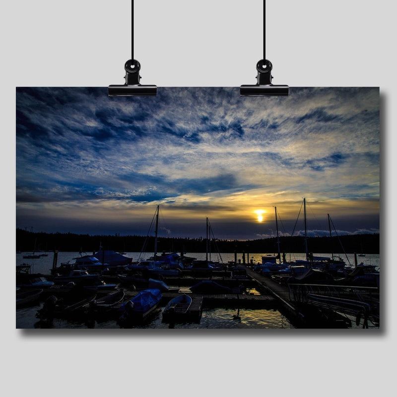 Photo Print: Boat Harbor at Sunset - Dan Pearce Sticker Shop