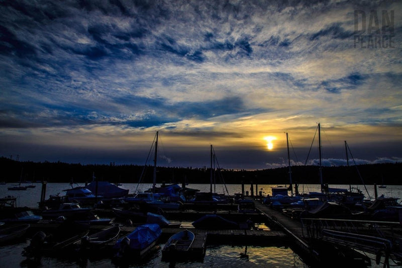 Photo Print: Boat Harbor at Sunset - Dan Pearce Sticker Shop