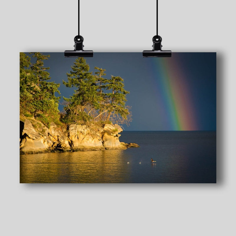 Photo Print: Island Rainbow with Duck Flying Through - Dan Pearce Sticker Shop