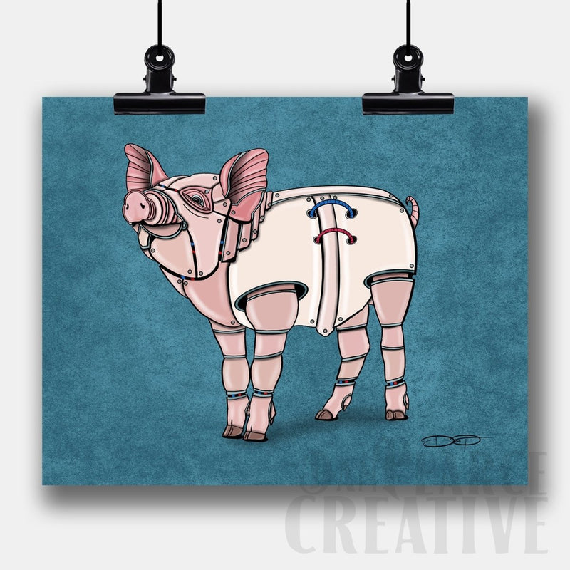 Pig Robot Fine Art Print - Dan Pearce Sticker Shop