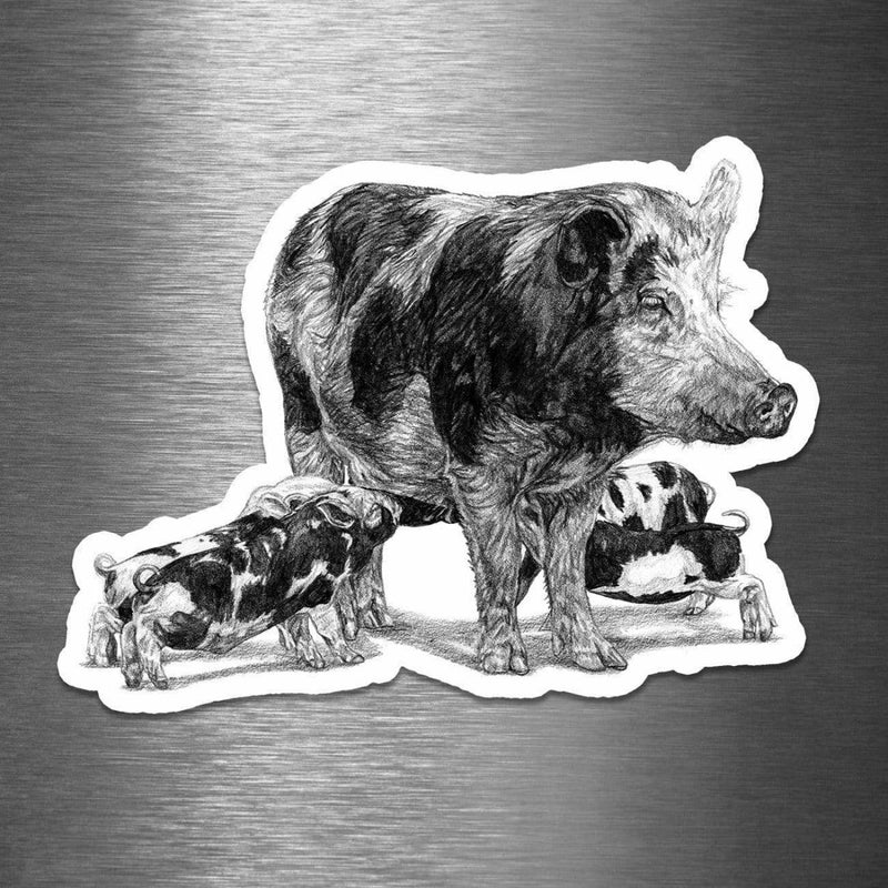 Pigs! (Drawing) - Vinyl Sticker - Dan Pearce Sticker Shop