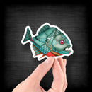 Piranha Robot - Vinyl Sticker - Dan Pearce Sticker Shop