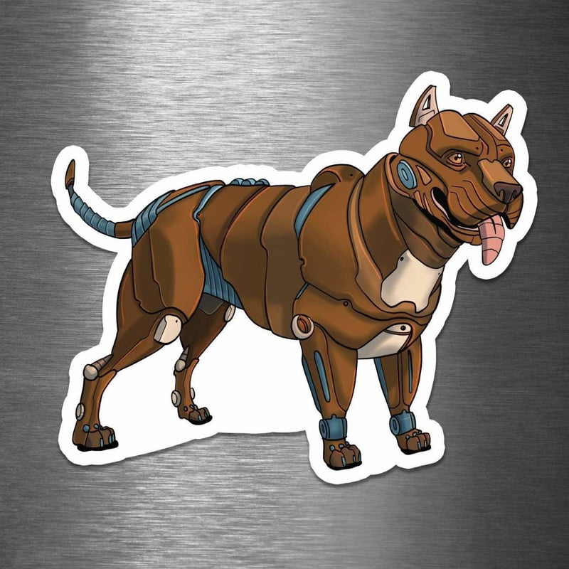 Pitbull Terrier Robot - Vinyl Sticker - Dan Pearce Sticker Shop