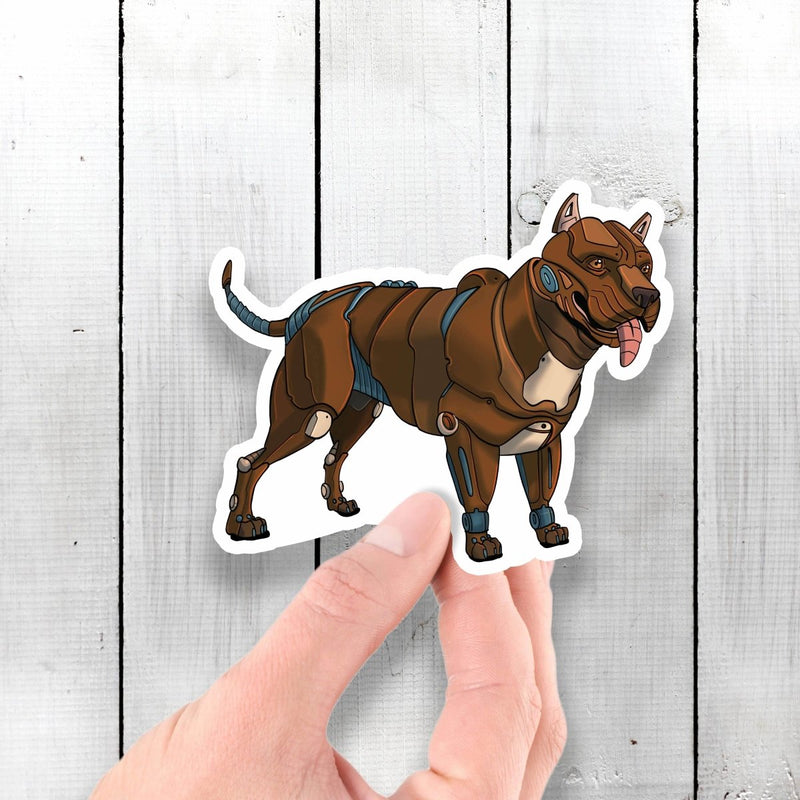 Pitbull Terrier Robot - Vinyl Sticker - Dan Pearce Sticker Shop