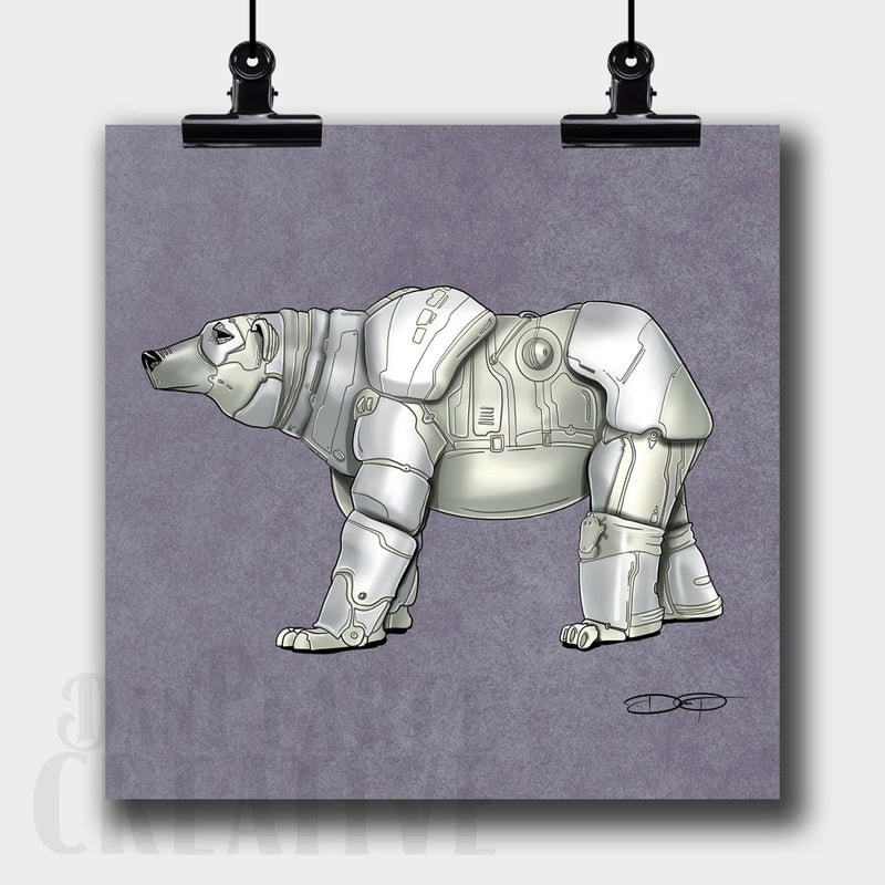 Polar Bear Robot Fine Art Print - Dan Pearce Sticker Shop