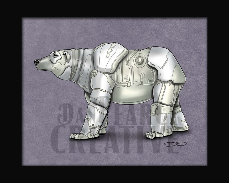 Polar Bear Robot Fine Art Print - Dan Pearce Sticker Shop