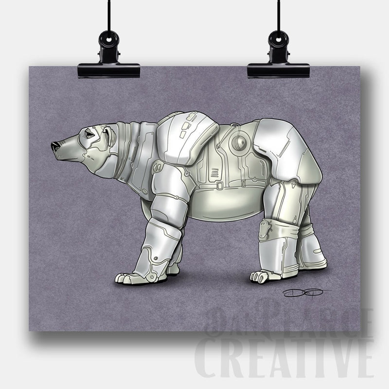 Polar Bear Robot Fine Art Print - Dan Pearce Sticker Shop