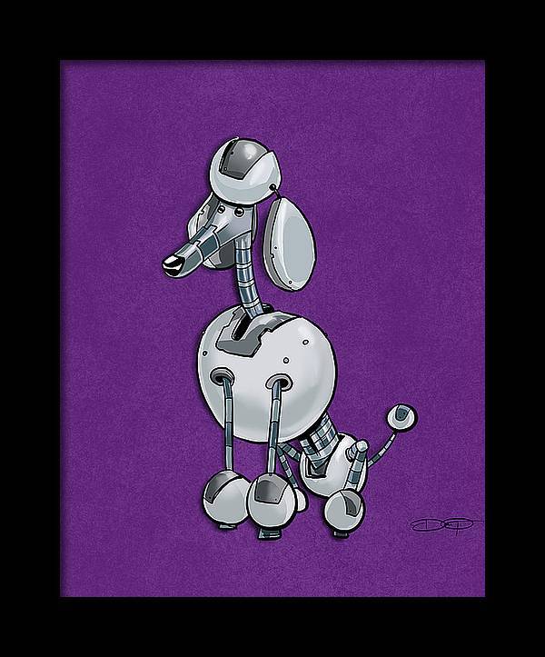 Poodle Robot Dog Fine Art Print - Dan Pearce Sticker Shop