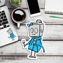 (PRE-ORDER) Hoodie and Wine Adorable Robot - Premium Sticker - Dan Pearce Sticker Shop