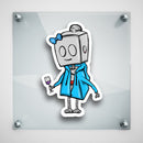 (PRE-ORDER) Hoodie and Wine Adorable Robot (Wall & Laptop Sizes) - Dan Pearce Sticker Shop