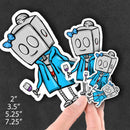 (PRE-ORDER) Hoodie and Wine Adorable Robot (Wall & Laptop Sizes) - Dan Pearce Sticker Shop