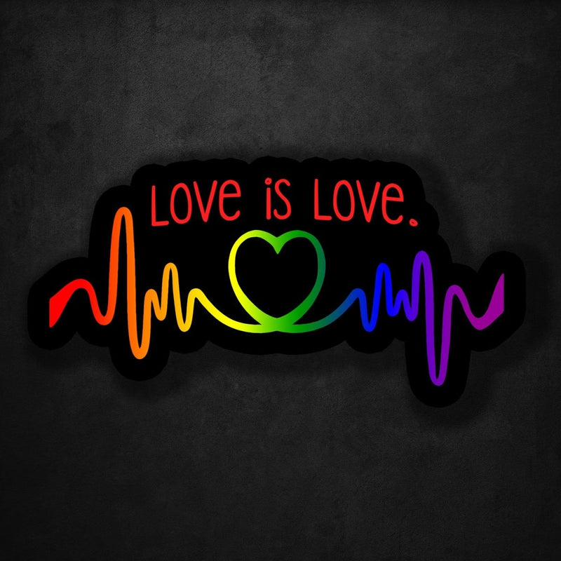 (PRE-ORDER) Love is Love Heartbeat (Wall & Laptop Sizes) - Dan Pearce Sticker Shop