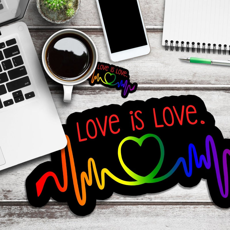 (PRE-ORDER) Love is Love Heartbeat (Wall & Laptop Sizes) - Dan Pearce Sticker Shop