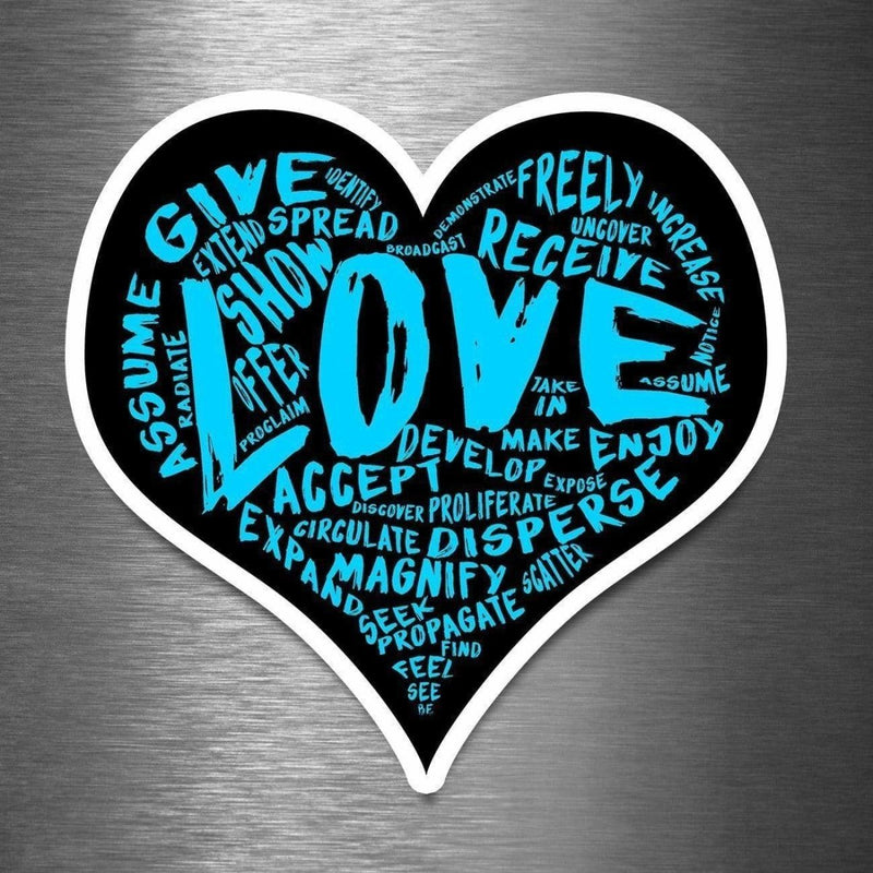 (PRE-ORDER) LOVE! Sticker (Blue Wall & Laptop Sizes) - Dan Pearce Sticker Shop