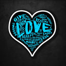 (PRE-ORDER) LOVE! Sticker (Blue Wall & Laptop Sizes) - Dan Pearce Sticker Shop