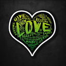 (PRE-ORDER) LOVE! Sticker (Green Wall & Laptop Sizes) - Dan Pearce Sticker Shop