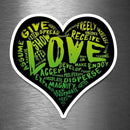 (PRE-ORDER) LOVE! Sticker (Green Wall & Laptop Sizes) - Dan Pearce Sticker Shop