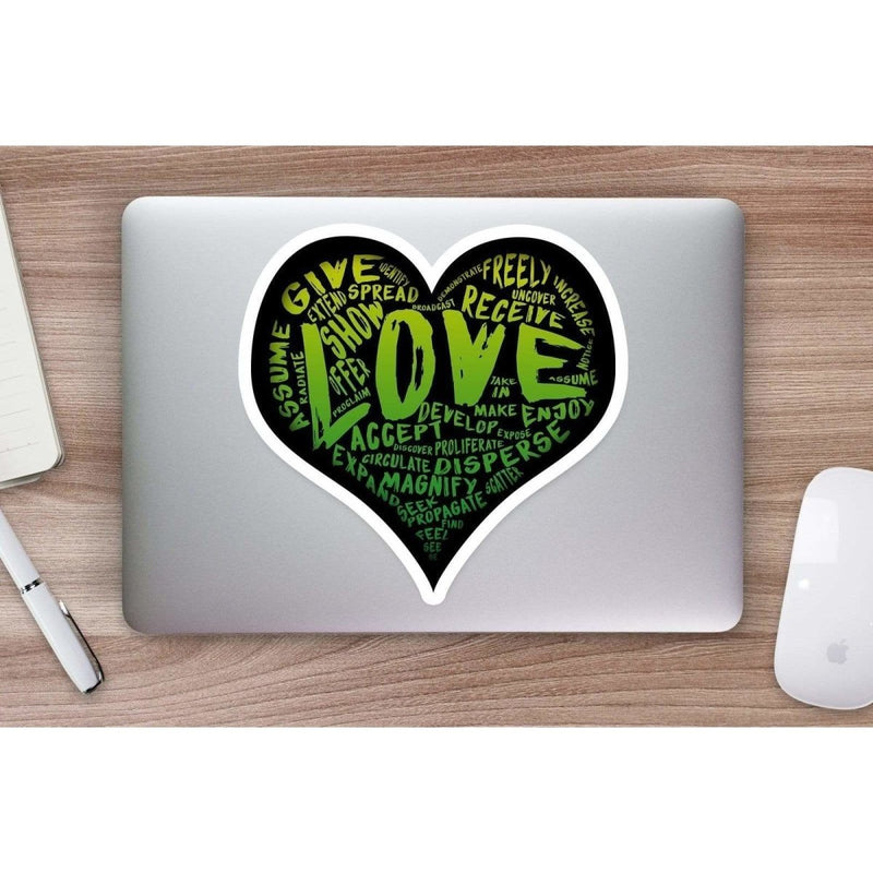 (PRE-ORDER) LOVE! Sticker (Green Wall & Laptop Sizes) - Dan Pearce Sticker Shop