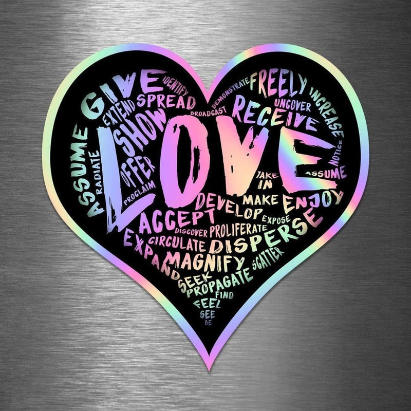 (PRE-ORDER) LOVE! Sticker (Hologram Wall & Laptop Sizes) - Dan Pearce Sticker Shop