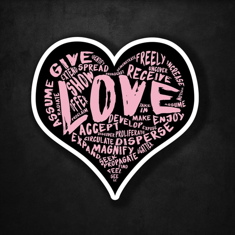 (PRE-ORDER) LOVE! Sticker (Pink Wall & Laptop Sizes) - Dan Pearce Sticker Shop