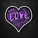 (PRE-ORDER) LOVE! Sticker (Purple Wall & Laptop Sizes) - Dan Pearce Sticker Shop