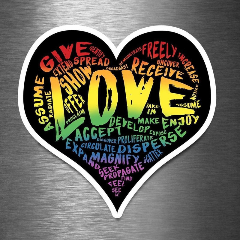 (PRE-ORDER) LOVE! Sticker (Rainbow Wall & Laptop Sizes) - Dan Pearce Sticker Shop
