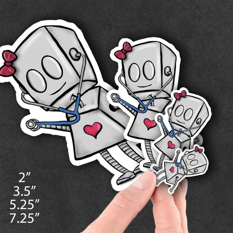 (PRE-ORDER) Nurse Adorable Robot (Wall & Laptop Sizes) - Dan Pearce Sticker Shop