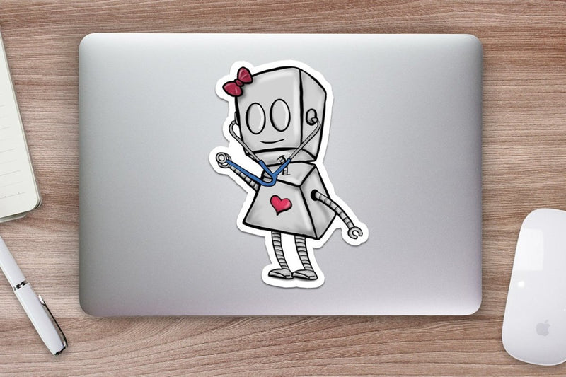 (PRE-ORDER) Nurse Adorable Robot (Wall & Laptop Sizes) - Dan Pearce Sticker Shop