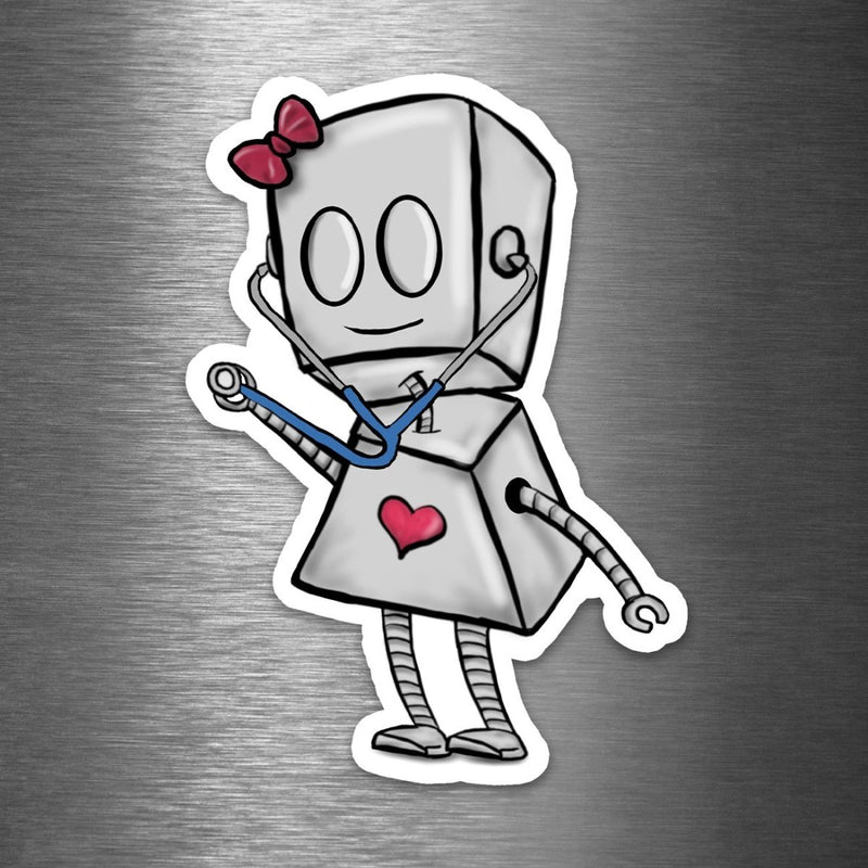 (PRE-ORDER) Nurse Adorable Robot (Wall & Laptop Sizes) - Dan Pearce Sticker Shop