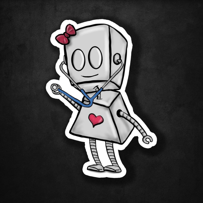 (PRE-ORDER) Nurse Adorable Robot (Wall & Laptop Sizes) - Dan Pearce Sticker Shop