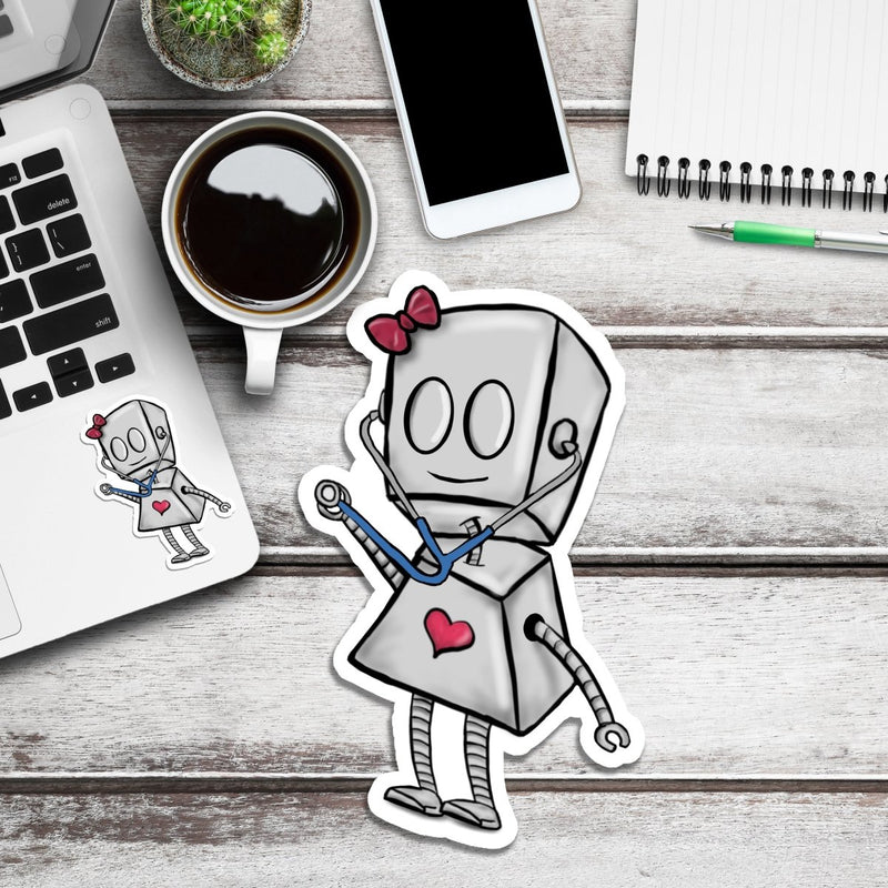 (PRE-ORDER) Nurse Adorable Robot (Wall & Laptop Sizes) - Dan Pearce Sticker Shop