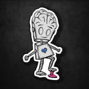 (PRE-ORDER) Robot Stepping in Gum Adorable Robot (Wall & Laptop Sizes) - Dan Pearce Sticker Shop