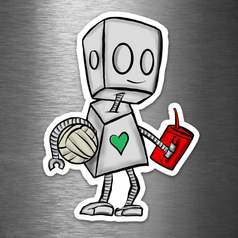 (PRE-ORDER) Volleyball Adorable Robot (Wall & Laptop Sizes) - Dan Pearce Sticker Shop