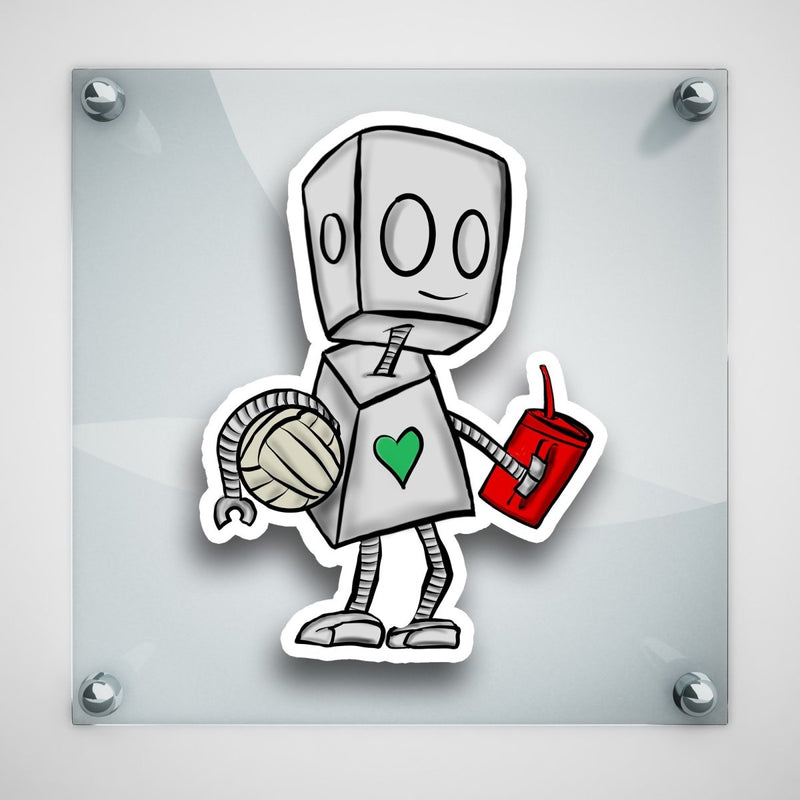 (PRE-ORDER) Volleyball Adorable Robot (Wall & Laptop Sizes) - Dan Pearce Sticker Shop