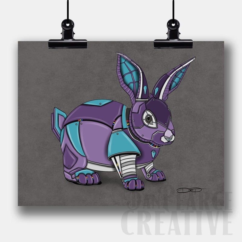 Rabbit Robot Fine Art Print - Dan Pearce Sticker Shop