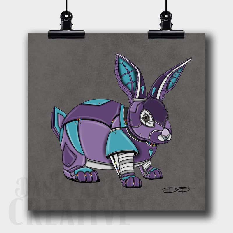 Rabbit Robot Fine Art Print - Dan Pearce Sticker Shop