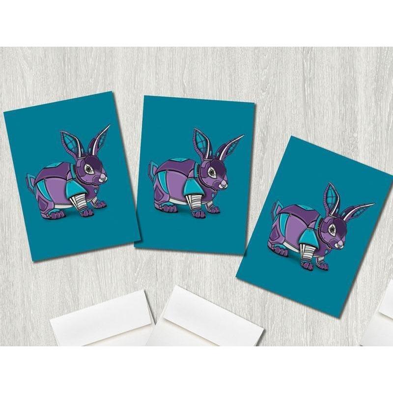 Rabbit Robot Premium Greeting Card(s) - Dan Pearce Sticker Shop
